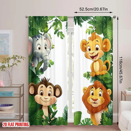 Panneau rideau jungle chambre enfant translucide MonUniversRideau