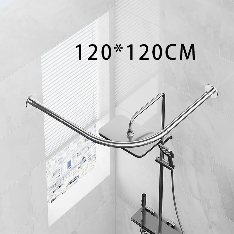 Vue d'ensemble tringle Arcora installee dans salle de bain, MonUniversRideau