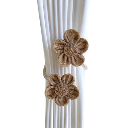 Accessoire rideau fleur crochet beige 48cm Woolia MonUniversRideau