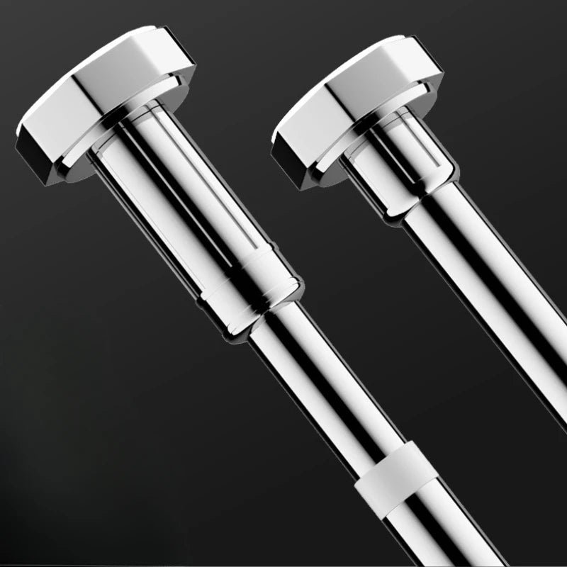Tringle telescopique inox installee salle de bain MonUniversRideau