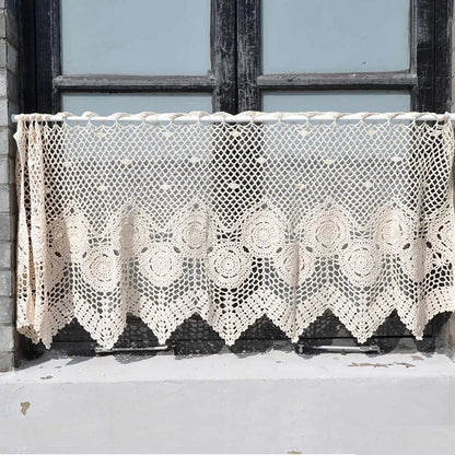 Brise-bise macrame dentelle coton fait main fenetre MonUniversRideau