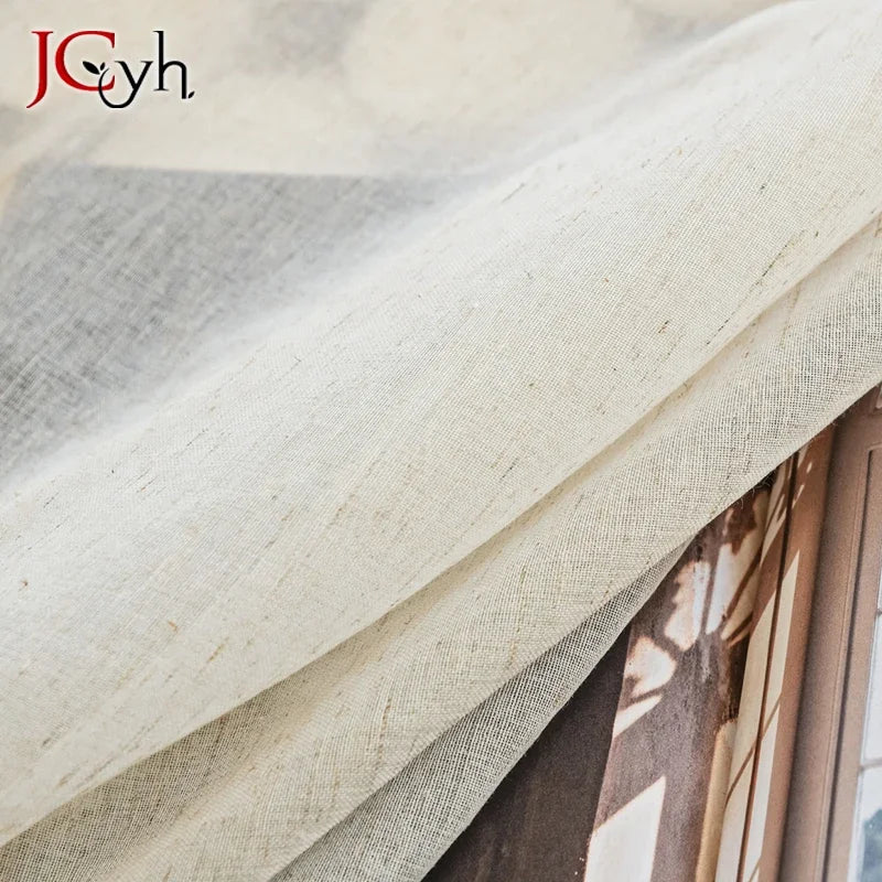 Detail texture tissee voilage naturel beige Linwabi MonUniversRideau