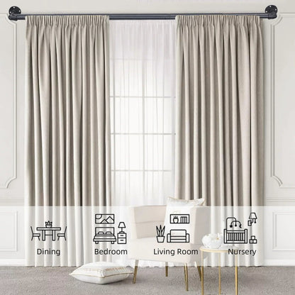 Tringle rideau industrielle noire vue de profil double rail MonUniversRideau
