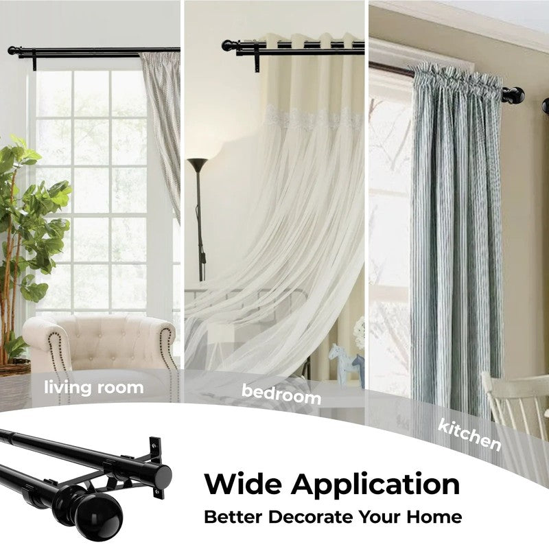 Detail rail arriere occultant tringle double noire MonUniversRideau