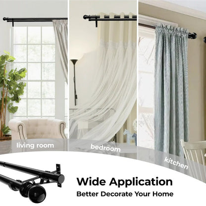 Detail rail arriere occultant tringle double noire MonUniversRideau