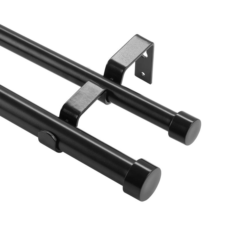 Double tringle rideau noire renforcee Duostria vue ensemble MonUniversRideau