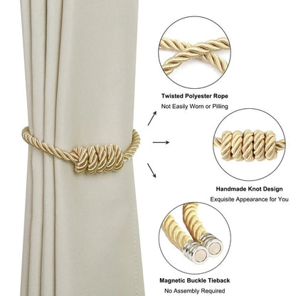 Corde torsadee beige nœud decoratif rideau MonUniversRideau