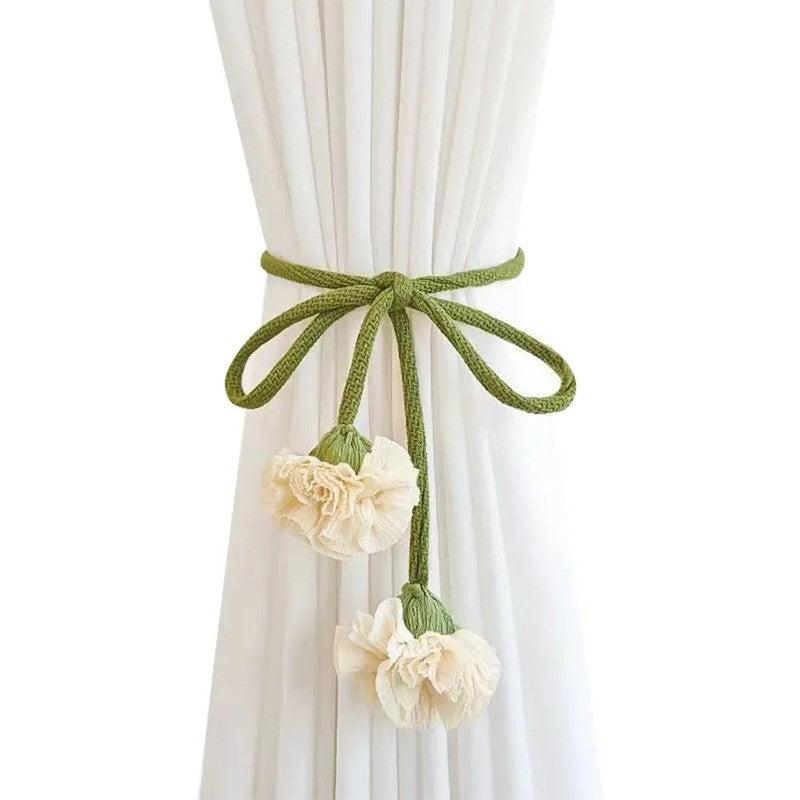 Embrasse fleur crochet vert Florela ambiance deco boheme MonUniversRideau