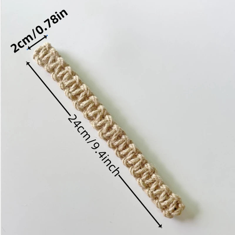 Detail tressage artisanal jute beige embrasse rideau MonUniversRideau