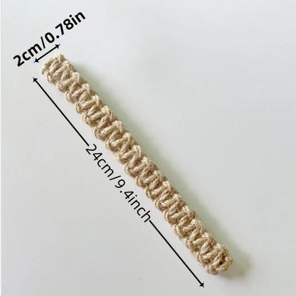 Detail tressage artisanal jute beige embrasse rideau MonUniversRideau