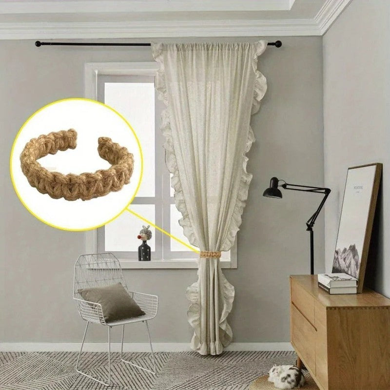 Anneau maintien embrasse macrame beige rideau scandinave MonUniversRideau
