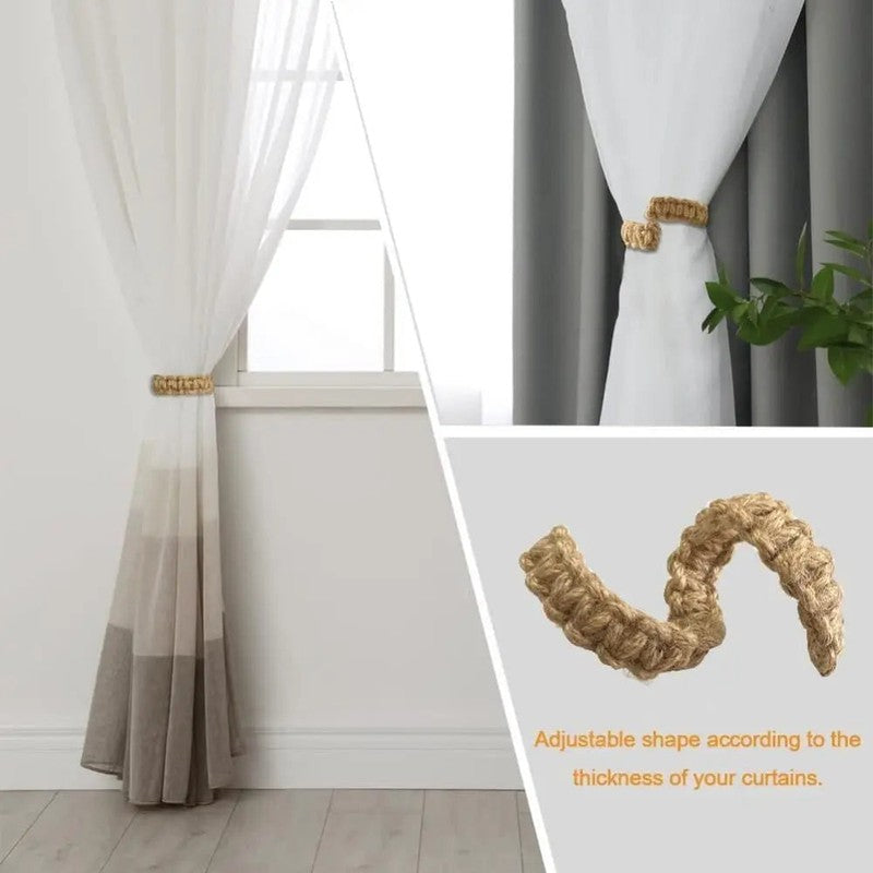 Embrasse rideau tresse main jute style boheme MonUniversRideau