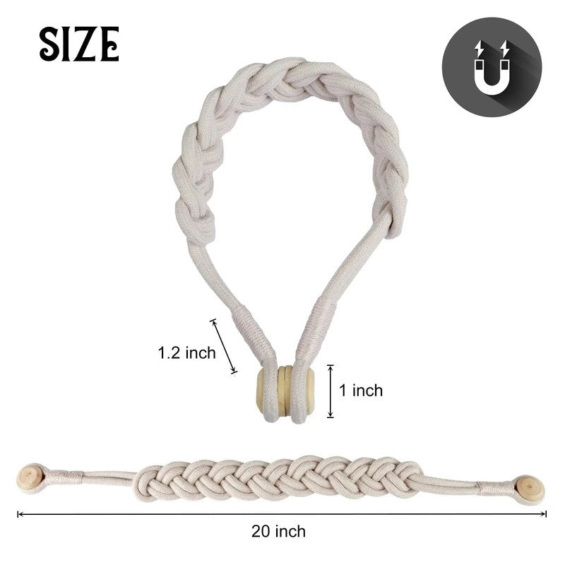Pose embrasse magnetique tressee perle bois MonUniversRideau