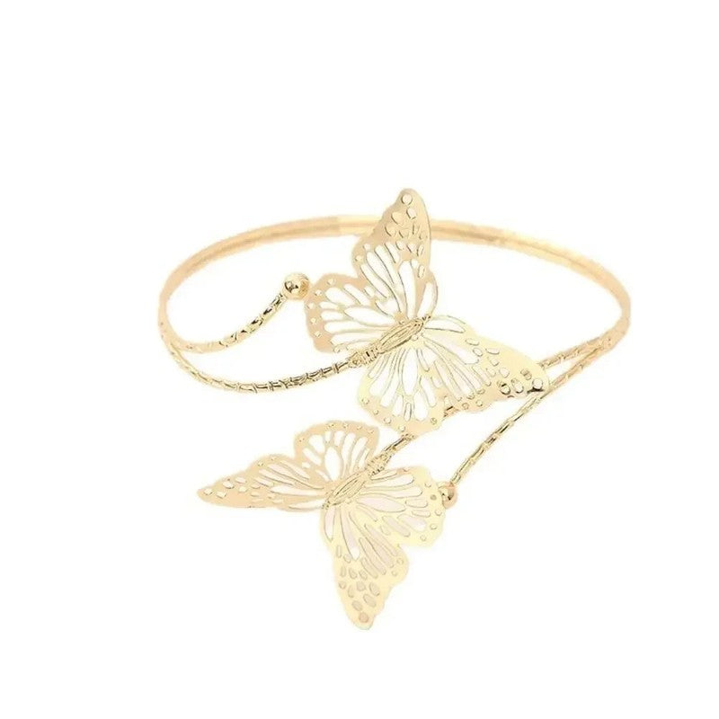 Embrasse papillon metal dore vue de profil MonUniversRideau