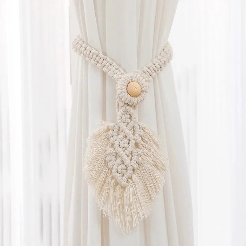 Embrasse rideau macrame curry tombe souple MonUniversRideau