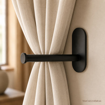 Embrasse Crochet Adhesif Mural Metal Noir - Fixwall