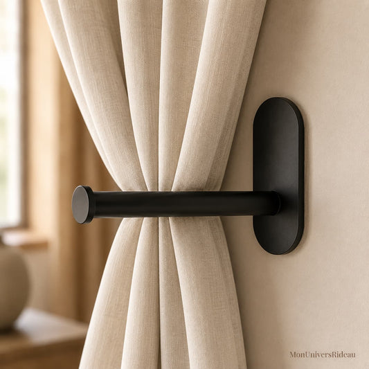 Embrasse Crochet Adhesif Mural Metal Noir - Fixwall