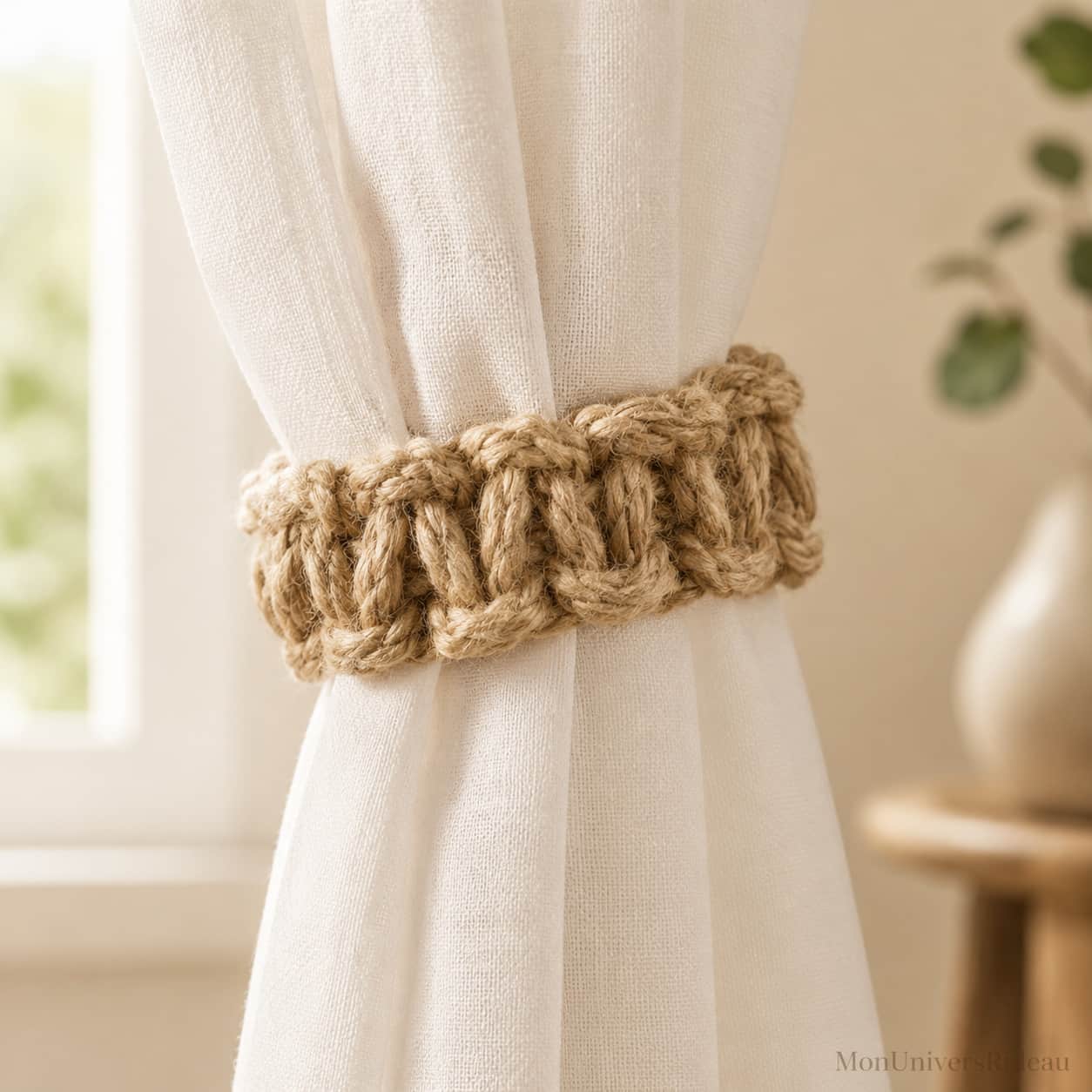 Embrasse Macrame Tresse Main Anneau Jute - Jutelia