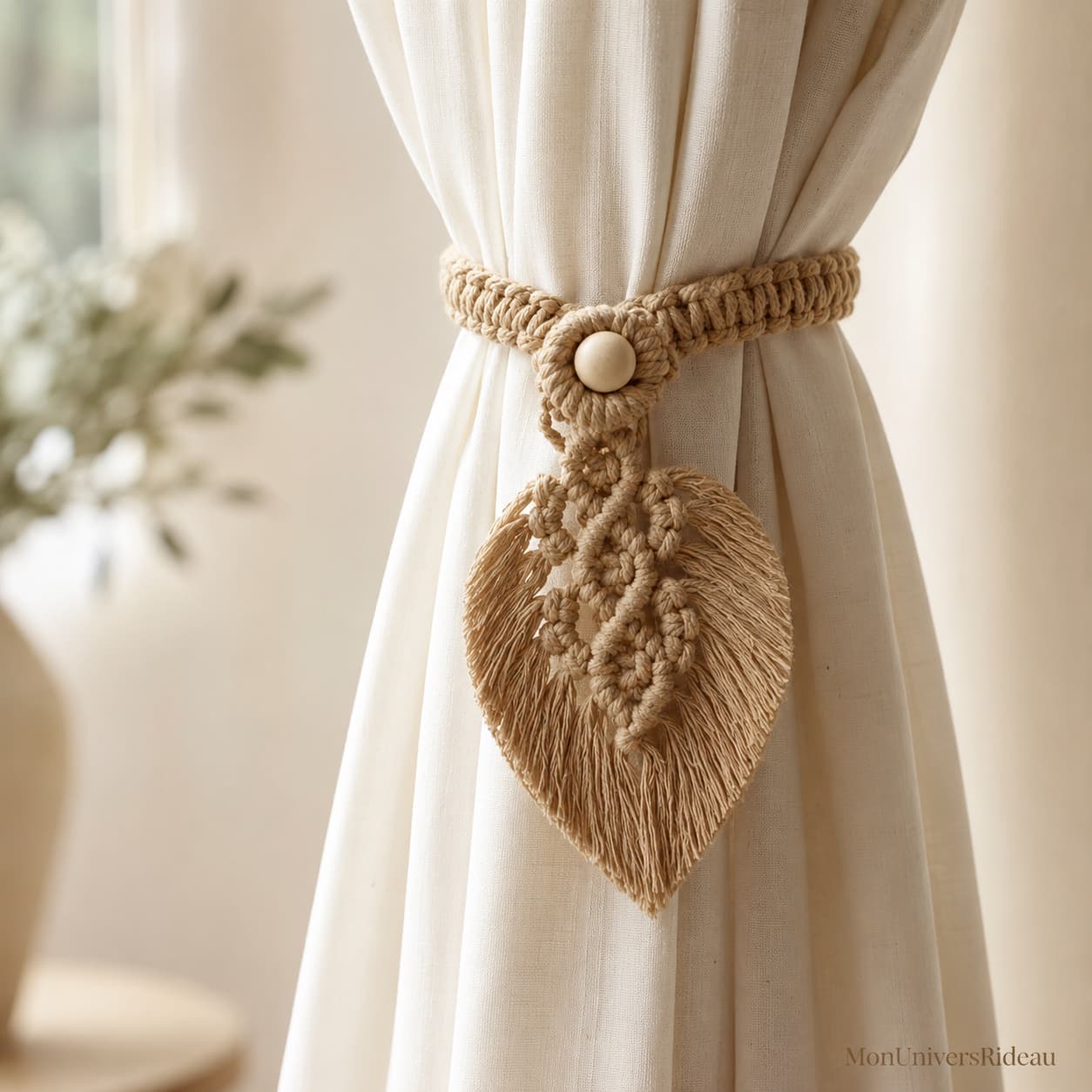 Embrasse rideau en Macramé Coton Tresse - Macrameo