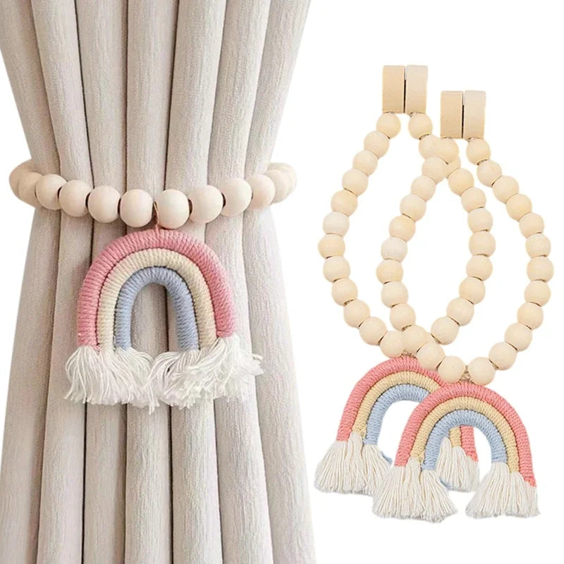 Embrasse rideau perles macrame Boholink installation facile sans outil MonUniversRideau