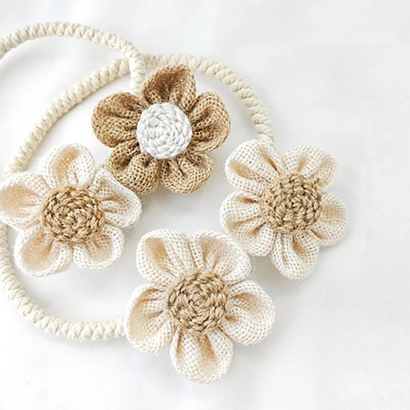 Gros plan texture crochet laine beige embrasse Woolia MonUniversRideau
