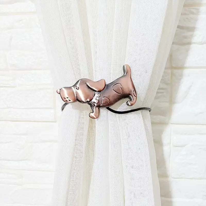Detail figurine chat alliage metal embrasse rideau MonUniversRideau