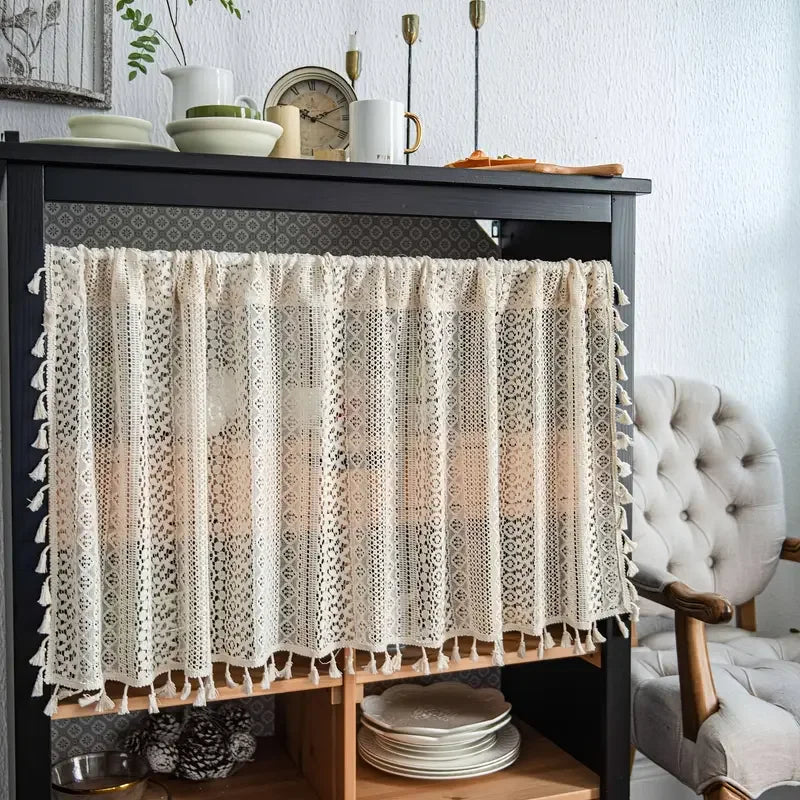 Brise-bise dentelle boheme Lacelia ambiance interieure MonUniversRideau