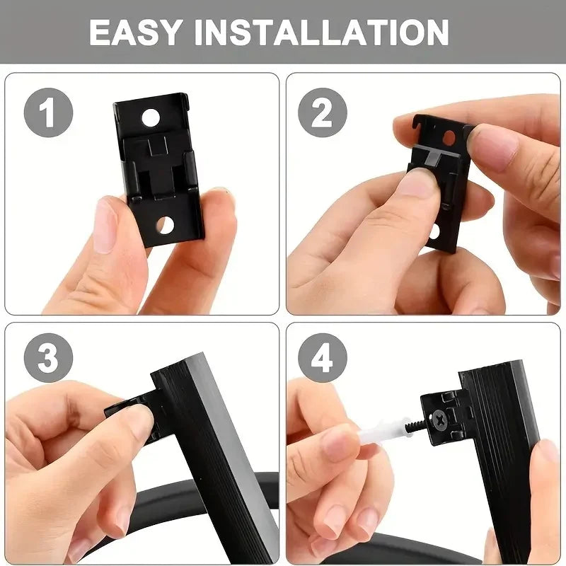 Kit complet rail flexible noir visserie supports inclus MonUniversRideau