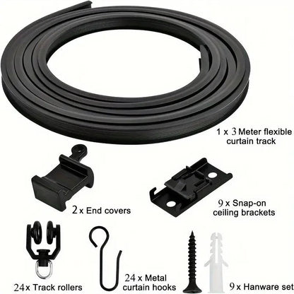 Support fixation rail Curvera noir plafond MonUniversRideau