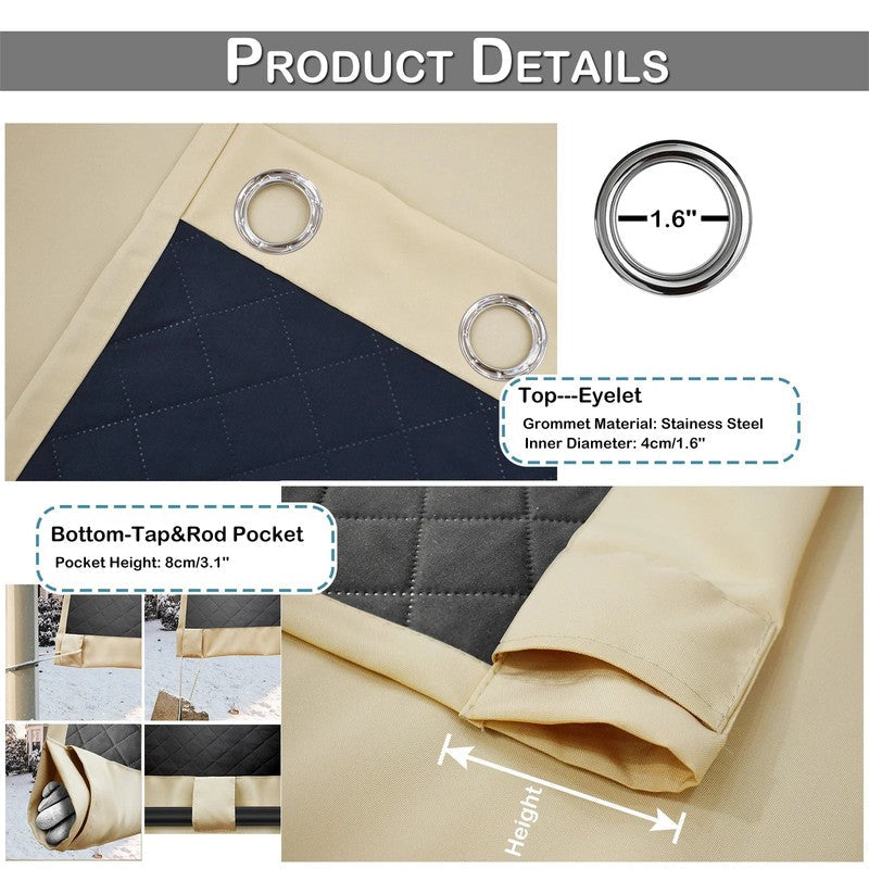 Rideau exterieur impermeable coupe-vent double couche matelasse MonUniversRideau