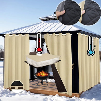Rideau exterieur thermique matelasse Insuleo anthracite terrasse MonUniversRideau