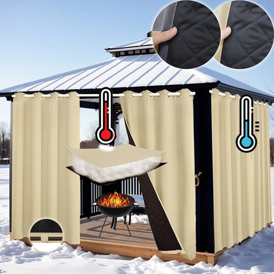 Rideau exterieur thermique matelasse Insuleo anthracite terrasse MonUniversRideau