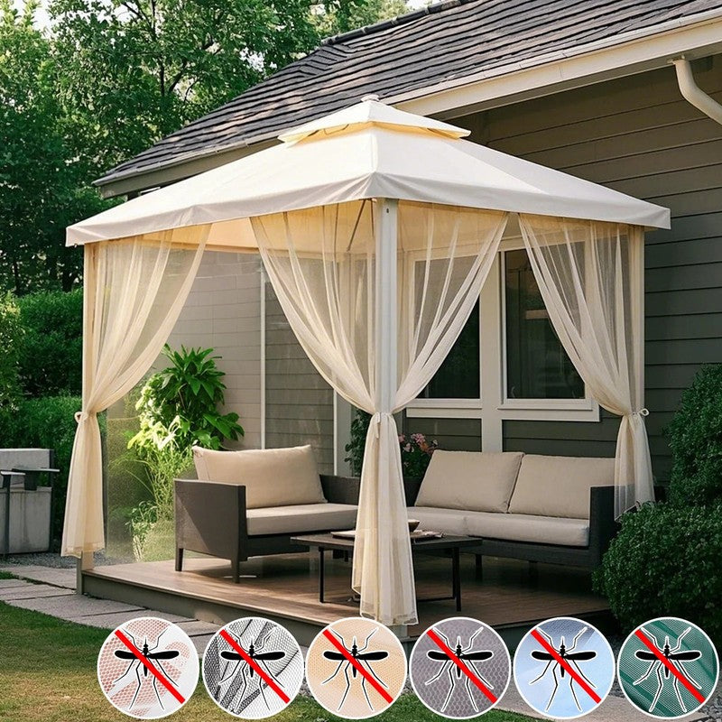 Rideau moustiquaire pergola Serenio blanc naturel MonUniversRideau