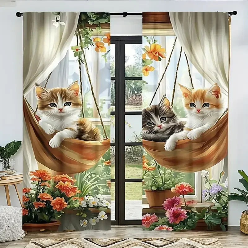 Rideau chat enfant pose chambre fille lumiere filtree MonUniversRideau