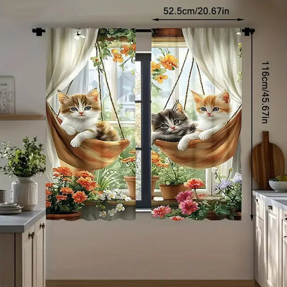 Gros plan tissu polyester rideau chat tamisant Mialino MonUniversRideau