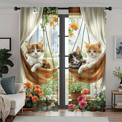 Couleur et motif rideau chat enfant Mialino MonUniversRideau