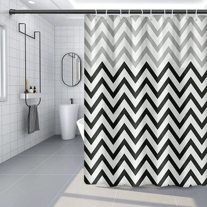 Vue d ensemble rideau de douche Zigvalo salle de bain moderne MonUniversRideau