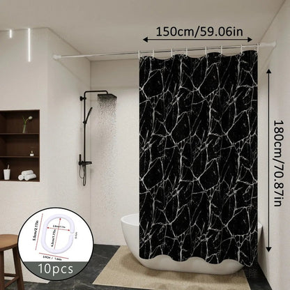 Rideau douche Marbrox crochets plastique inclus MonUniversRideau