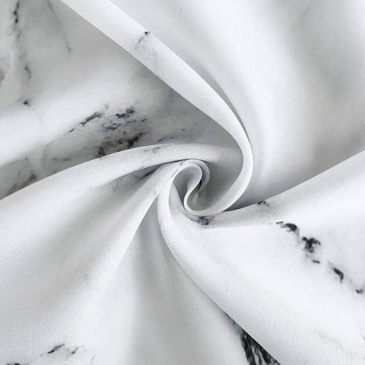 Detail motif marbre rideau douche polyester epais MonUniversRideau