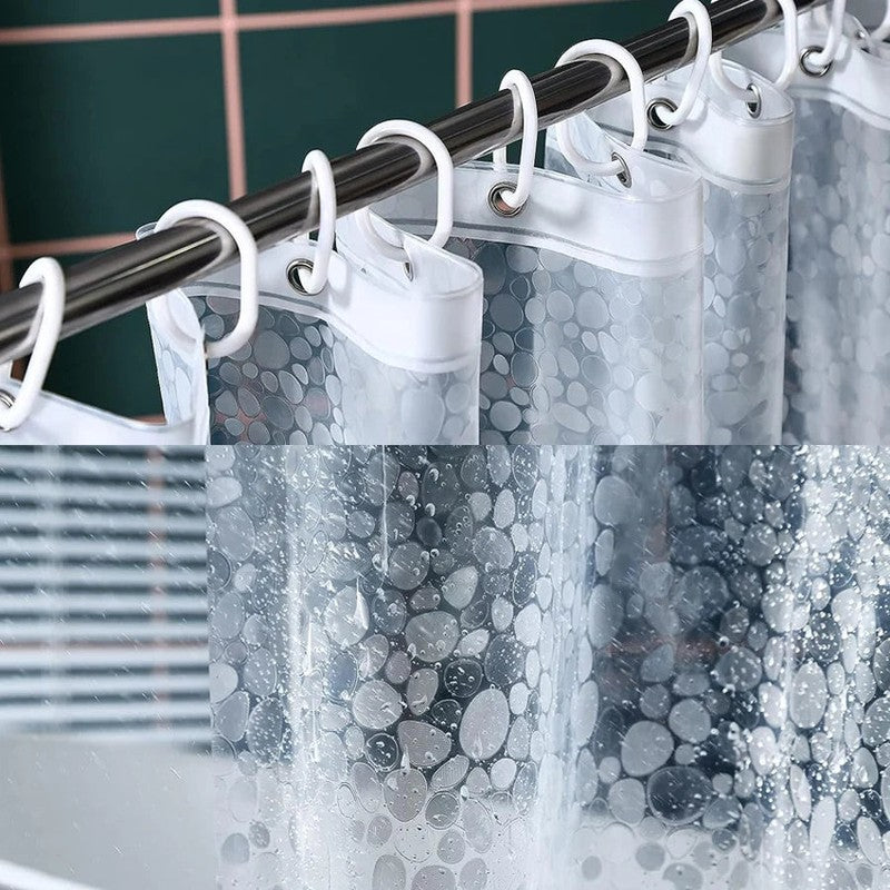 Rideau douche galets lumiere transparente salle de bain MonUniversRideau