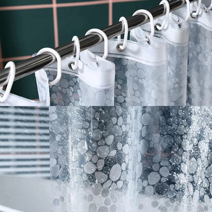 Rideau douche galets lumiere transparente salle de bain MonUniversRideau