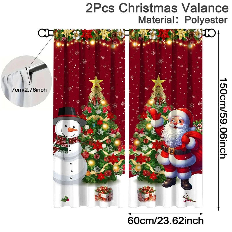 Rideau Noel Festiveo detail tissu polyester rouge MonUniversRideau