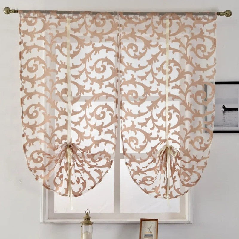 Brise-bise arrondi floral style campagne romantique MonUniversRideau