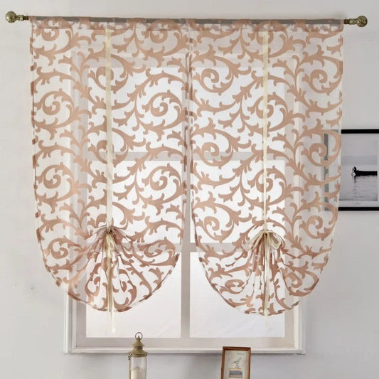 Brise-bise arrondi floral style campagne romantique MonUniversRideau