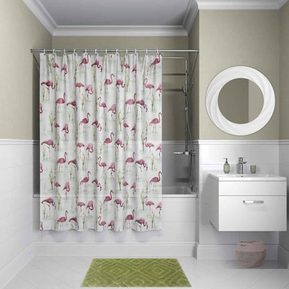 Rideau douche PEVA imprime flamant rose vintage salle de bain MonUniversRideau