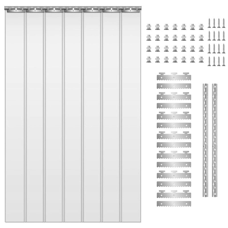 Rideau porte lanieres PVC transparent Thermovia MonUniversRideau