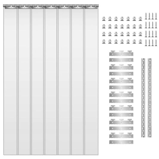 Rideau porte lanieres PVC transparent Thermovia MonUniversRideau