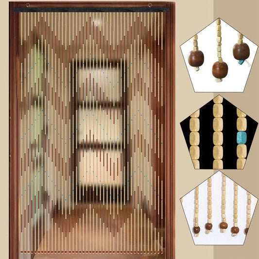 Rideau porte perles bois Bohemia vue ensemble MonUniversRideau