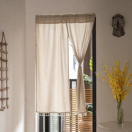 Rideau porte japonais raye jacquard Kiyomi coton MonUniversRideau