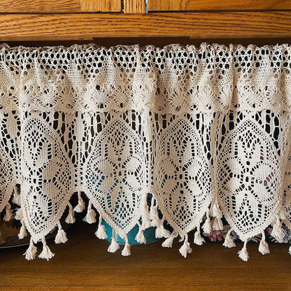 Brise-bise macrame blanc fenetre cuisine MonUniversRideau